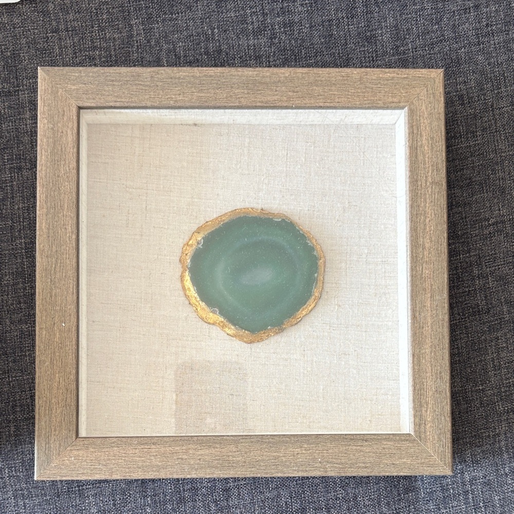 Framed Green Geode Art